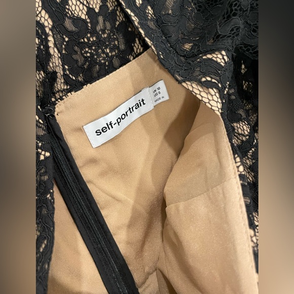 Self Portrait Black Cord Lace Midi Dress - Picture 4 of 4